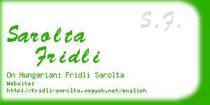 sarolta fridli business card